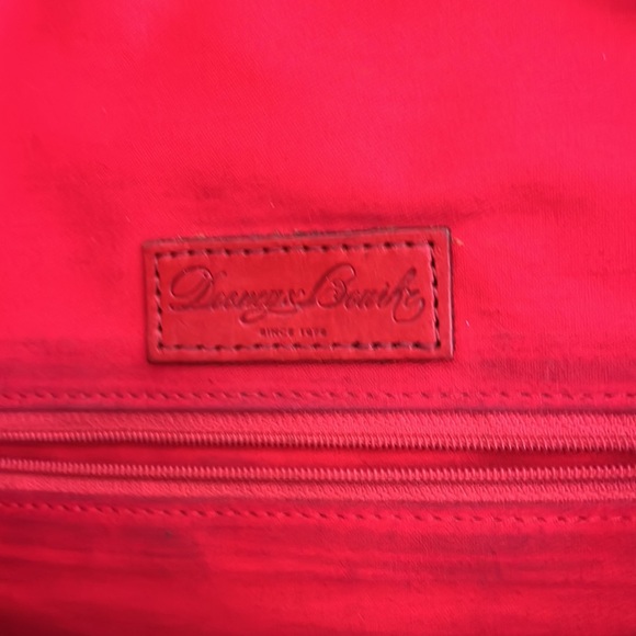 Dooney & Bourke Zebra Print Canvas and Suede Handbag with Red Accents - Picture 11 of 13